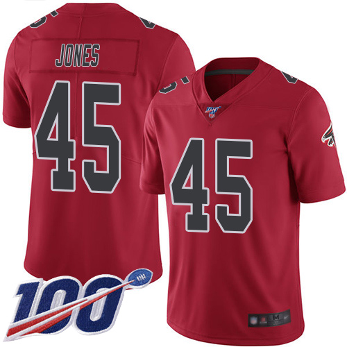 Atlanta Falcons Limited Red Men Deion Jones Jersey NFL Football #45 100th Season Rush Vapor Untouchable->atlanta falcons->NFL Jersey